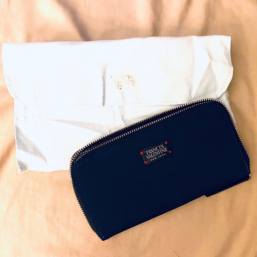 Frances Valentine KNNEDY NAVY ZIP AROUND WALLET